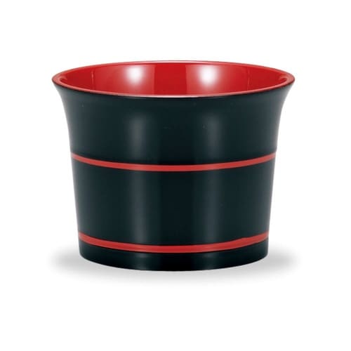 つゆ入れ そばちょこ そば猪口 桶型 黒内朱