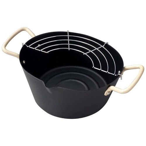 天ぷら鍋 楕円型 IH対応 鉄製 網付き×2