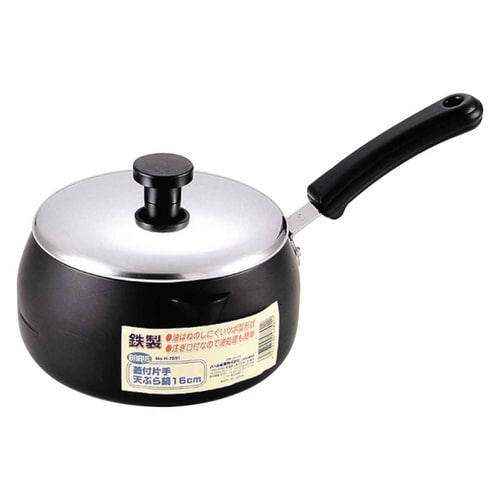 天ぷら鍋 16cm IH対応 鉄製 蓋付き×2