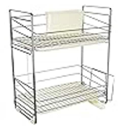 水切りラック 水切りかご 2段 スリム ホワイト