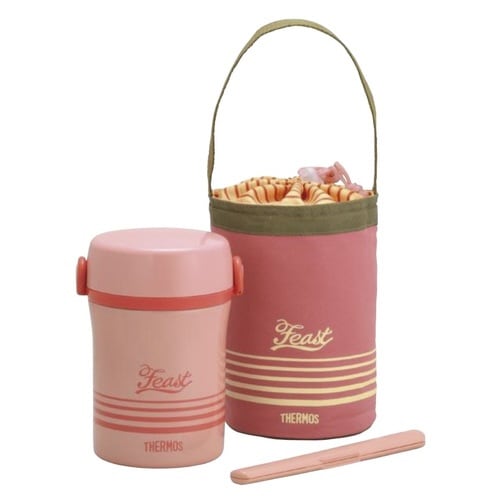 サーモス 弁当箱 保温 縦型 コーラルピンク