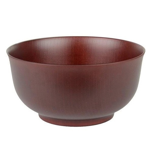 どんぶり 木目 羽反型 山中塗 樹脂製 ローズ