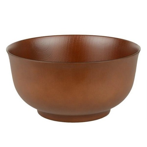 どんぶり 木目 羽反型 山中塗 樹脂製 ブラウン