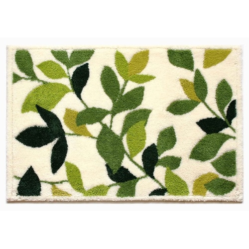 玄関マット 洗える コーナー吸着 リーフグリーン