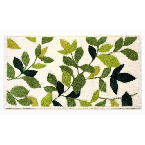 玄関マット 洗える コーナー吸着 リーフグリーン