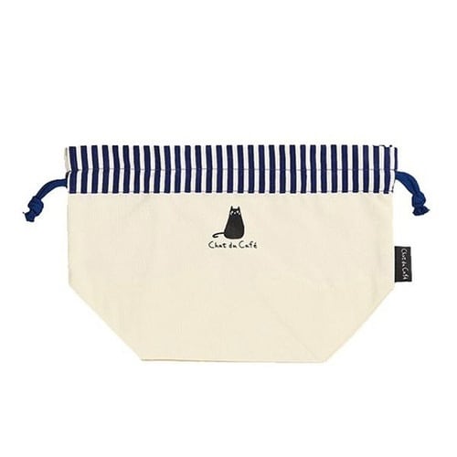 ランチバッグ ランチ巾着 chat ネイビー