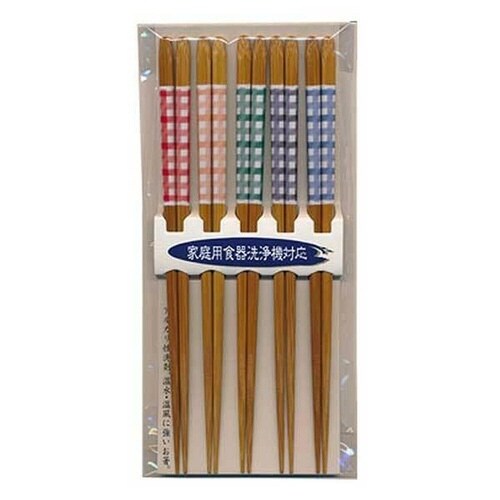 客用箸 ギンガムチェック 5膳組