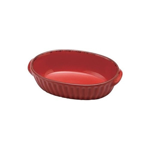グラタン皿 18.5cm オーバル レッド