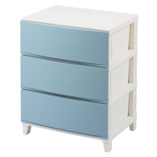 チェスト 3段 サンドブルー