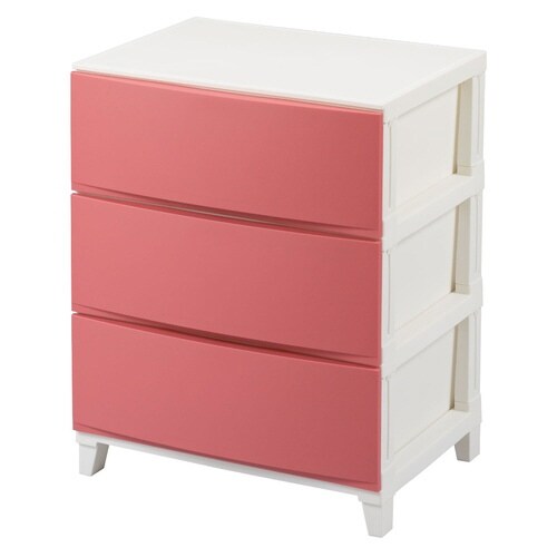 チェスト 3段 サンドピンク