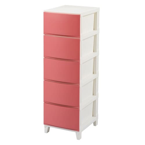 チェスト 5段 サンドピンク