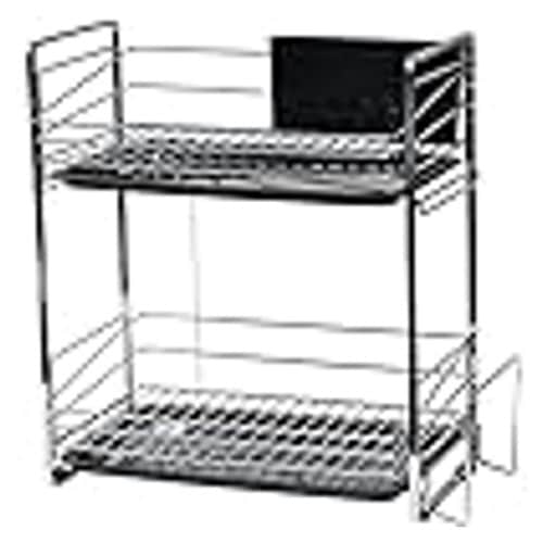 水切りラック 水切りかご 2段 スリム ブラック