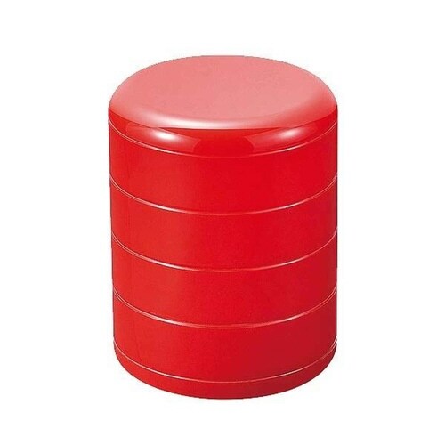 収納トレイ 4段式 回転収納ボックス レッド