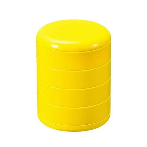 収納トレイ 4段式 回転収納ボックス イエロー