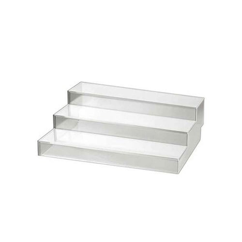 ディスプレイラック スライド式ひな段 3段 クリア