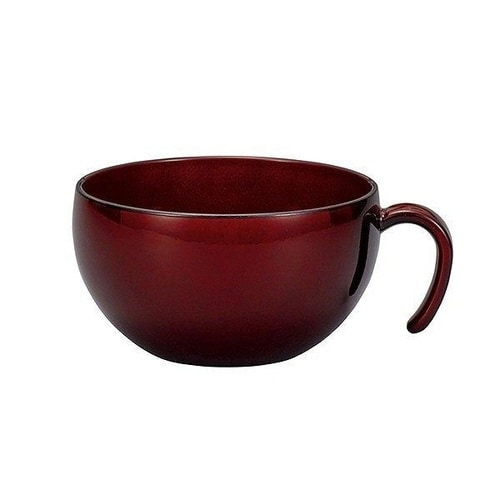 汁椀 赤溜 大 持ち手付き クリーンコート加工