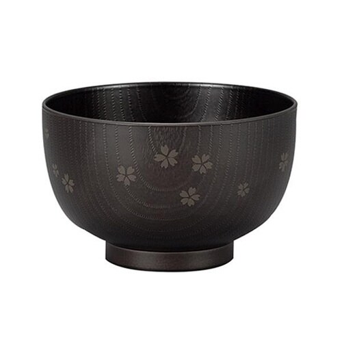 汁椀 木目 桜 400ml 大きめ 食器 ブラック