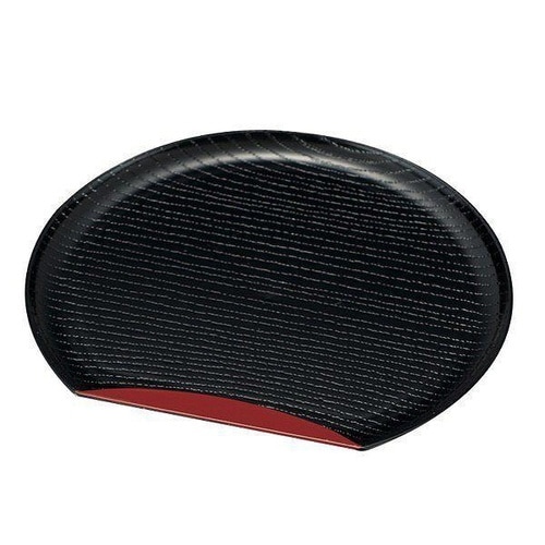 銘々皿 半月皿 黒渕朱 和菓子 皿 食器 日本製