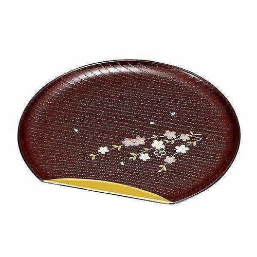 銘々皿 半月皿 溜渕金 花さくら 漆器 和菓子 皿