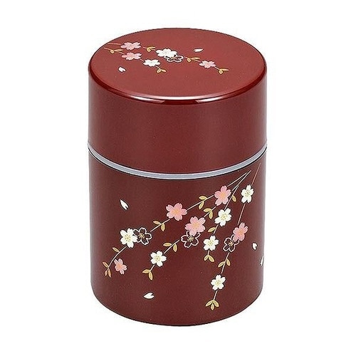 茶筒 溜 花さくら 260ml 漆器 日本製×2