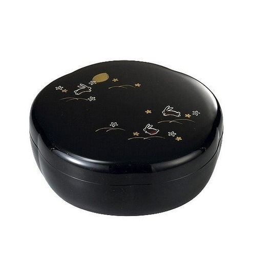 菓子器 夢うさぎ 梅型 蓋付き 漆器 器 食器×2
