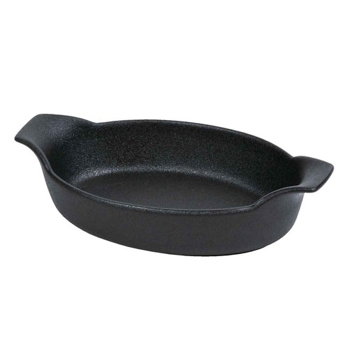 グラタン皿 22cm 鋳物風 深型 オーバル