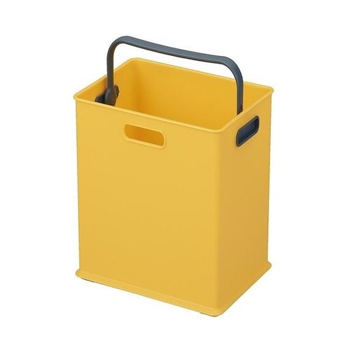 収納ボックス 持ち手付き 収納ケース イエロー×2