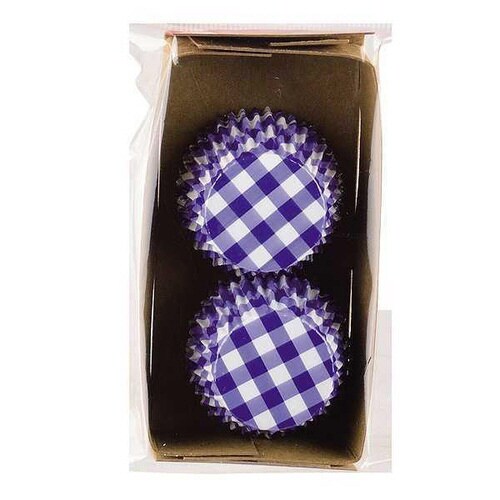 アルミカップ チョコモールド 丸型 ブルーチェック