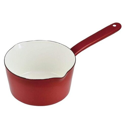 ミルクパン 15cm IH対応 ホーロー レッド