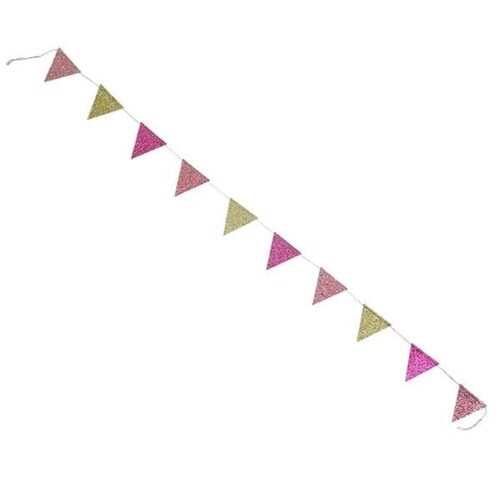 ガーランド フラッグ ミニ 旗 三角 ピンク