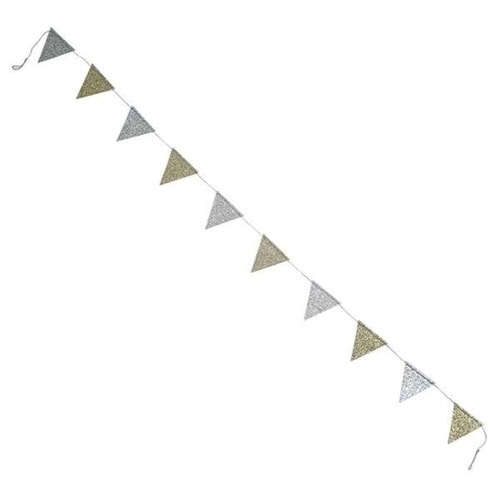ガーランド フラッグ ミニ 旗 ゴールド&シルバー