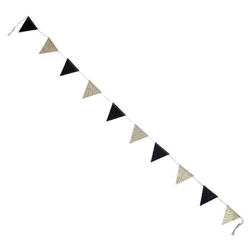 ガーランド フラッグ ミニ 旗 ゴールド&ブラック