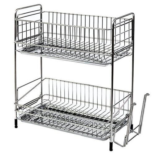 水切りラック 2段 スリム ステンレス製