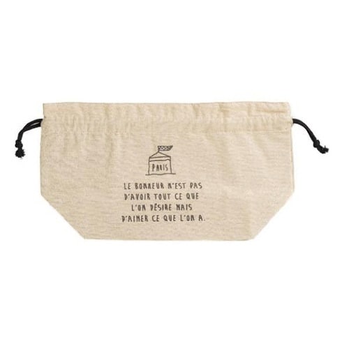 ランチバッグ巾着袋保冷Cafeナチュラル×2