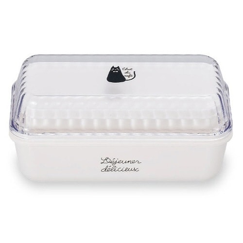 お弁当箱 2段 chat du クリアホワイト