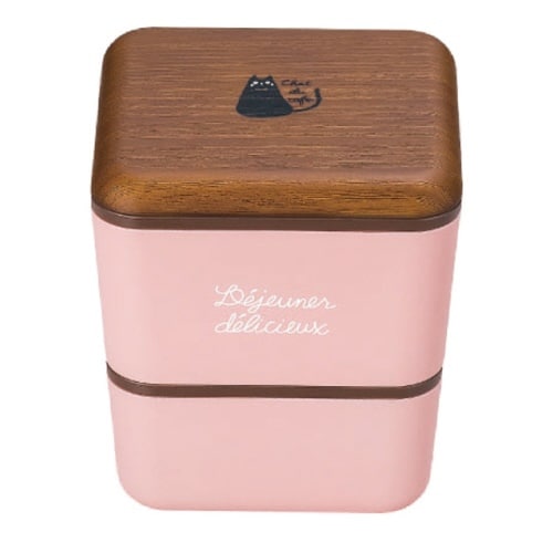 お弁当箱 2段 chat du cafe ピンク