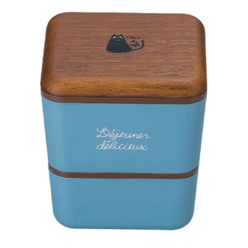 お弁当箱 2段 chat du cafe ブルー