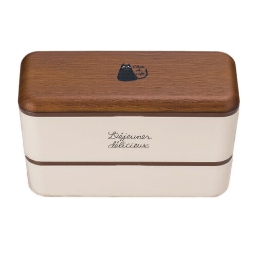 お弁当箱 2段 chat du オフホワイト×2