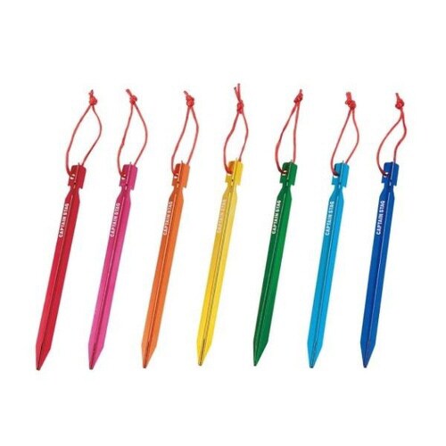 ペグ 18cm 7色セット アウトドア テント