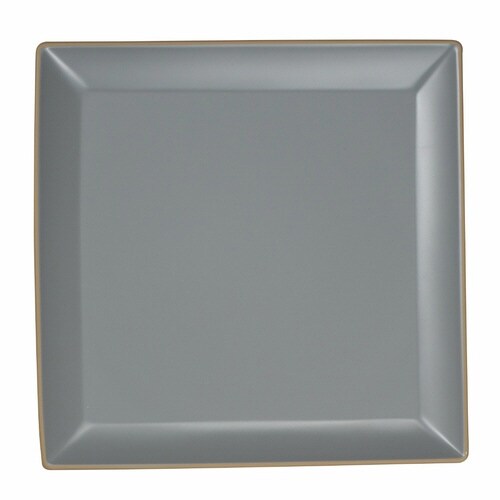 プレート 26cm エッジライン 角盛皿 グレー