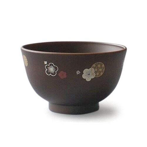 汁椀 340ml 中 小梅紋 抗菌 木目 食器