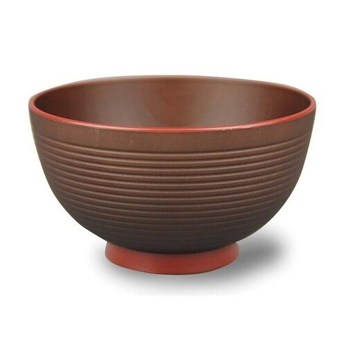 汁椀 420ml 抗菌 千筋木目 塗分け 朱塗分