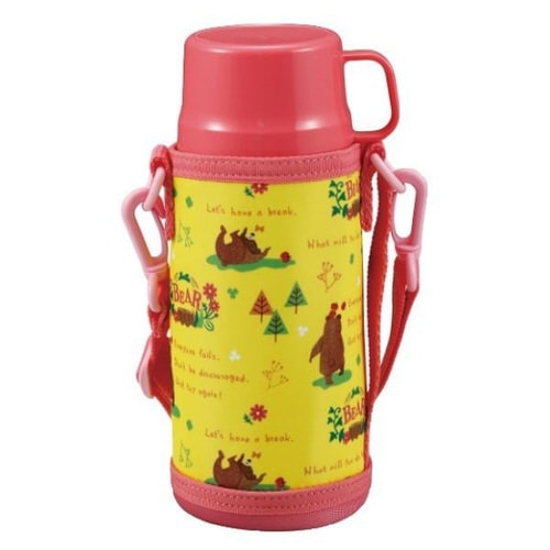 水筒 キッズ 直飲み コップ付 2WAY クマ