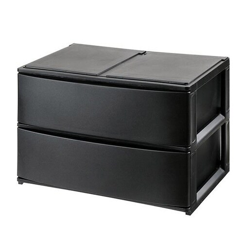 収納ケース 引き出し ブラック×2