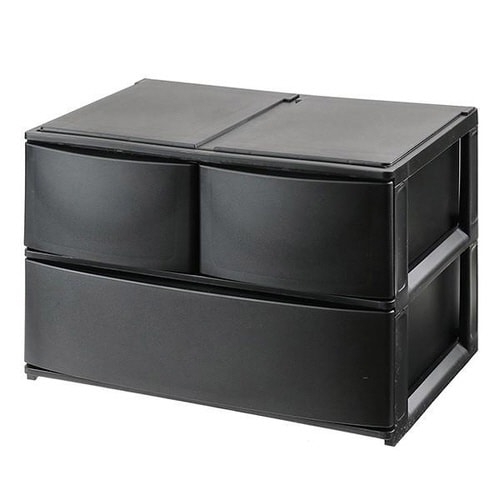 収納ケース 引き出し ブラック×2