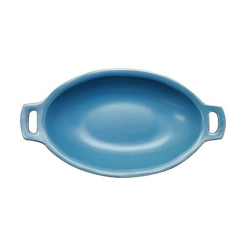 ボウル22cmオーバルボウルターコイズブルー×2