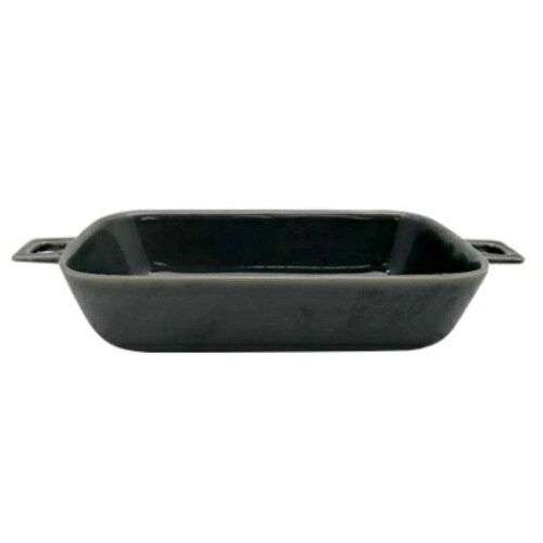 グラタン皿 23cm 持ち手付き グレー×2