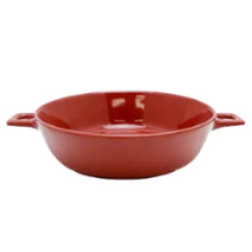 グラタン皿 20.5cm 持ち手付き レッド