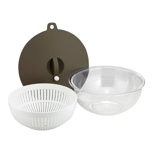 ボウル21cm3点セット蓋付き耐熱ガラス×2