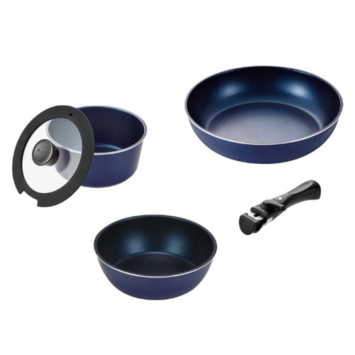 フライパン 5点セット B IH対応 ネイビー